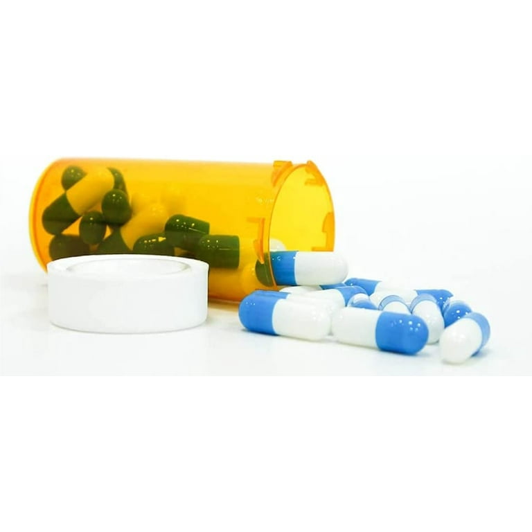 Plastic Medicine Pill Bottles with Child Resistant Caps - Push