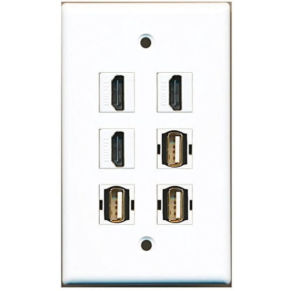 RiteAV - 3 HDMI 3 Port USB A-A Wall Plate