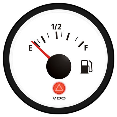 VDO Viewline Ivory Fuel Gauge Use with 3180 Ohm Sender Fuel Gauge
