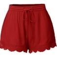 thumbnail image 1 of Pantalones cortos casuales con cordones de color sólido de verano europeos y americanos para mujer, 1 of 6