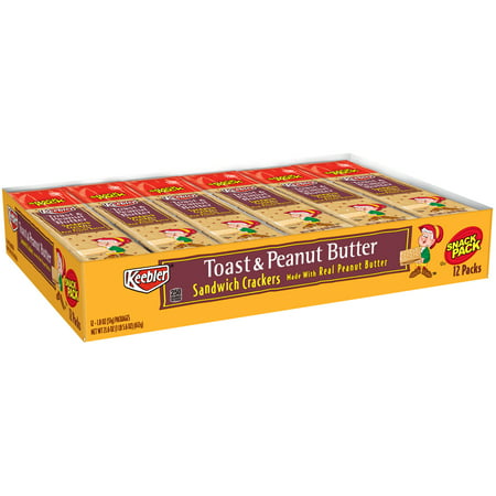 Keebler Snack Sandwich Crackers, Toast & Peanut Butter, 8 Ct (Pack of (Best Peanut Butter Snacks)