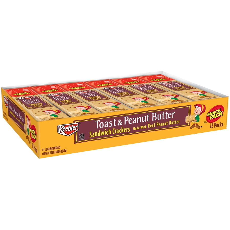 Keebler, Sandwich Crackers, Toast and Peanut Butter, Snack Pack, 21.6