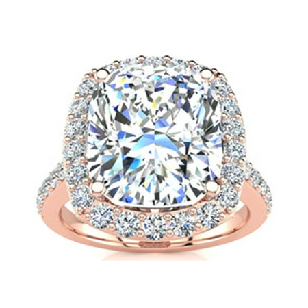 Superjeweler 4 1 2 Carat Cushion Cut Halo Diamond Engagement