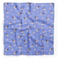thumbnail image 1 of Bimba Blue Ranunculus & Stork Bird Printed Pure Silk Scarf Neck Wrap Summer Hair Bandanas For Women 40 x 40 Inches, 1 of 6