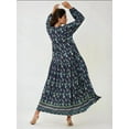 thumbnail image 5 of Printed V-Neck Maxi Dress with Buttons, 5 of 5