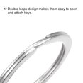 thumbnail image 4 of Divididos Llavero Anillos, 2x30mm Redondo Plano Llavero con Cadena para Casa Coche Llaves Organización, Níquel Chapado, Plateado Tono 80uds, 4 of 6