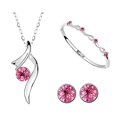 thumbnail image 2 of Wentin Jewelry Sets Clearance! Stylish Simple Crystal Earrings Necklace Bracelet Jewelry Three Piece Set, 2 of 5