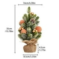 thumbnail image 3 of Mini Christmas Tree Decorations Snow Flocked Artificial Xmas Cone Tree With Pine Cones In Burlap Base Christmas Ornament, 3 of 6