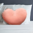 thumbnail image 6 of Wadada Soft Heart Throw Pillow Plush Heart Shaped Decorative Pillow Faux Rabbit Fluffy Heart Shaped Cushion for Girl on Valentine's Day Fit for Living Bed Dining Sofa Car (Pink), 6 of 6
