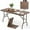 Brown, variant on Costway 5 ft Folding Table Indoor Outdoor Foldable Plastic Table 4-6 Person Picnic Table Black