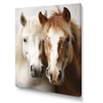 thumbnail image 2 of Designart "Dynamic Equine Duo White and Brown Horse V" Animals Canvas Print, 2 of 5