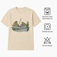 thumbnail image 6 of Retro Frog Graphic T-Shirt, Reading and Fishing Nature Tee, Unisex Classic Fit, 6 of 9