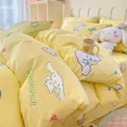 thumbnail image 3 of Sanrio's sweet My melody Kuromi Cinnamoroll, juego de sábanas y edredón de algodón con estampado de dibujos animados bonitos y creativos, juego de tres piezas, 3 of 5
