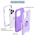 thumbnail image 2 of SaniMore for iPhone 14 Pro Multi-Functional Case, 3-Layer Protection Magnetic Cover Support Car Mount & 360° Rotatable Metal Ring Kickstand Full Body Shockproof Protective Shell, Purple, 2 of 10