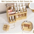 thumbnail image 4 of Large Makeup Organizer with Drawers, Bamboo Countertop Cosmetic Storage for Dresser Vanity Organizer Beauty Desk Skincare Holders Container Make Up Organizing for Lipstick, 4 of 14