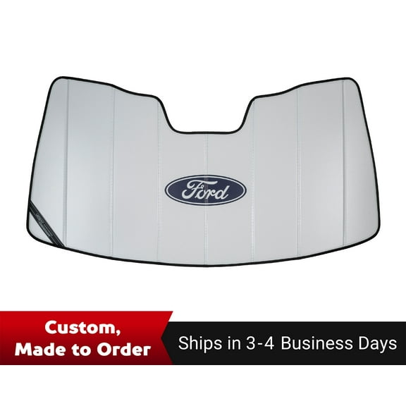 Covercraft UVS100 Premier Series Custom Sunscreen with Ford Blue Oval Logo for Ford Models | UFP11475WH | White
