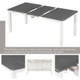 thumbnail image 6 of 7 Piece Dining Table Set, Wood Rectangular Table and 6 Upholstered Chairs for Dining Room, Modern Kitchen Table Set for 6 Persons, Gray, 6 of 8