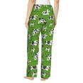 thumbnail image 3 of Picia Cows With Calfs Green Womens Soft Woven Cotton Elastic Waistband Sleep Pajama Pant Lounge Sleep Pant With Pockets And Drawstring-Large, 3 of 9