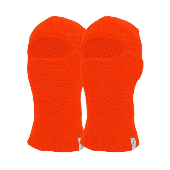 Top Headwear 2 Pack Face Ski Mask 1 Hole Balaclava, 2 PK Neon Orange