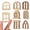 Khaki, variant on OFFIGAM 25pcs Miniature Wooden Door and Window Set Unfinished Door and Window Set DIY Craft for Garden Patio and Balcony Decoration