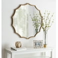 thumbnail image 7 of Kate and Laurel Lalina Scalloped Round Framed Wall Mirror, 33.5" Diameter, Gold, Versatile Mirror for Bathroom Vanity, Bedroom, Living Room, Dining Room, and Entryway, 7 of 7