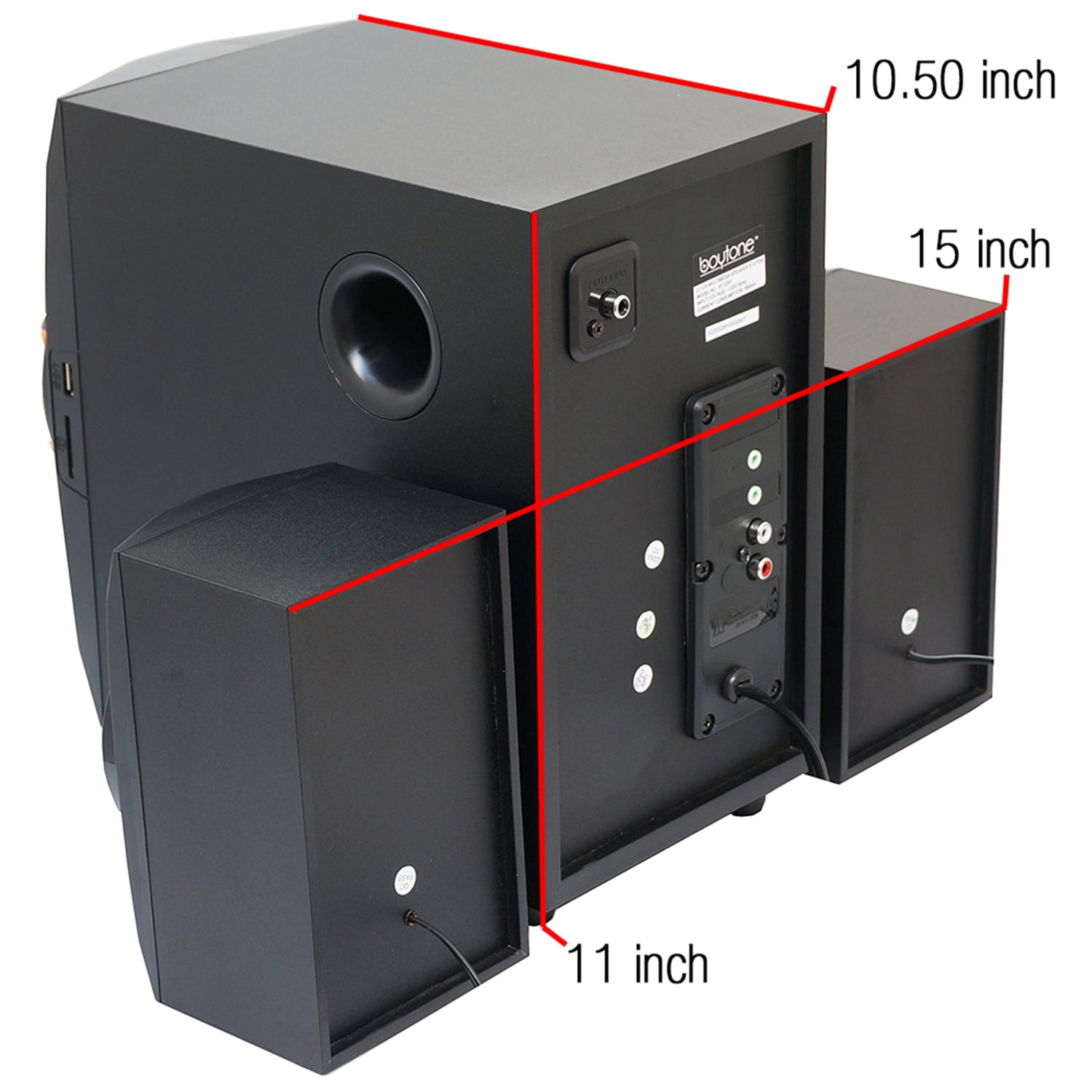 Boytone BT-424FN, 2.1 Bluetooth Powerful Home Theater Speaker Systems, FM Radio, SD Slot, USB Port, MP3 Format, Digital Play Back, 40 Watts, RGB Light, Remote Control, for Smartphone, Tablet