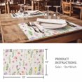 thumbnail image 3 of Placemats Set of 4, Pink Spring Floral Woven Placemat, Linen Place Mats for Kitchen/Dining Tables, Flowers Elegant Pastoral Rustic Washable Table Mats for Party, 3 of 8
