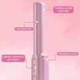 thumbnail image 3 of Mini Cordless Hair Straightener, 2 In 2 Rechargeable Hair Straightener Brush And Curler, Portable Travel Straightener Styling Comb (pink) Banmo, 3 of 5