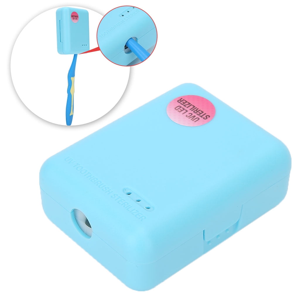 Tebru UV Toothbrush Sanitizer, Wall Mounted Toothbrush Sterilizer Holder, 5min Timed