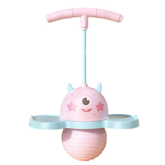 LYMAYTER Toddler Bungee Jumper Toy with Non-slip Handle Cartoon Design Indoor Outdoor Bouncing Ball Balance Training Equipment for Kids