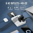 thumbnail image 3 of 14-in-1 Multi-Functional Power Strip with 8 US Standard Outlets, 4 USB Ports & 2 PD Fast-Charging Type-C Ports – Compact 0.08m Black Power Solution for Home and Office Electrical Needs, 3 of 7