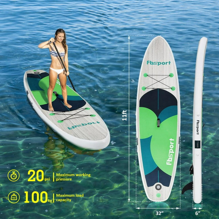 FBSPORT Inflatable Stand Up Paddle Boards, 11' x 33 x 6 Non-Slip Paddle  Board for Adults and Youth, Wide Paddleboard for Yoga with SUP Accessories