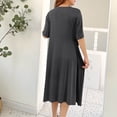 thumbnail image 4 of Cavosen Long Nightgowns for Women Lightweight Loose Nightgown Pocketed V Neck Sleep Dress Solid Soft Sleepwear, 4 of 8