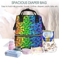 thumbnail image 5 of Daiia Multicolored Butterflies Large Capacity Baby Bag Waterproof Stylish Diaper Bag Mummy Backpack Adjustable Straps Diaper BagBaby Essentials Bag, 5 of 6