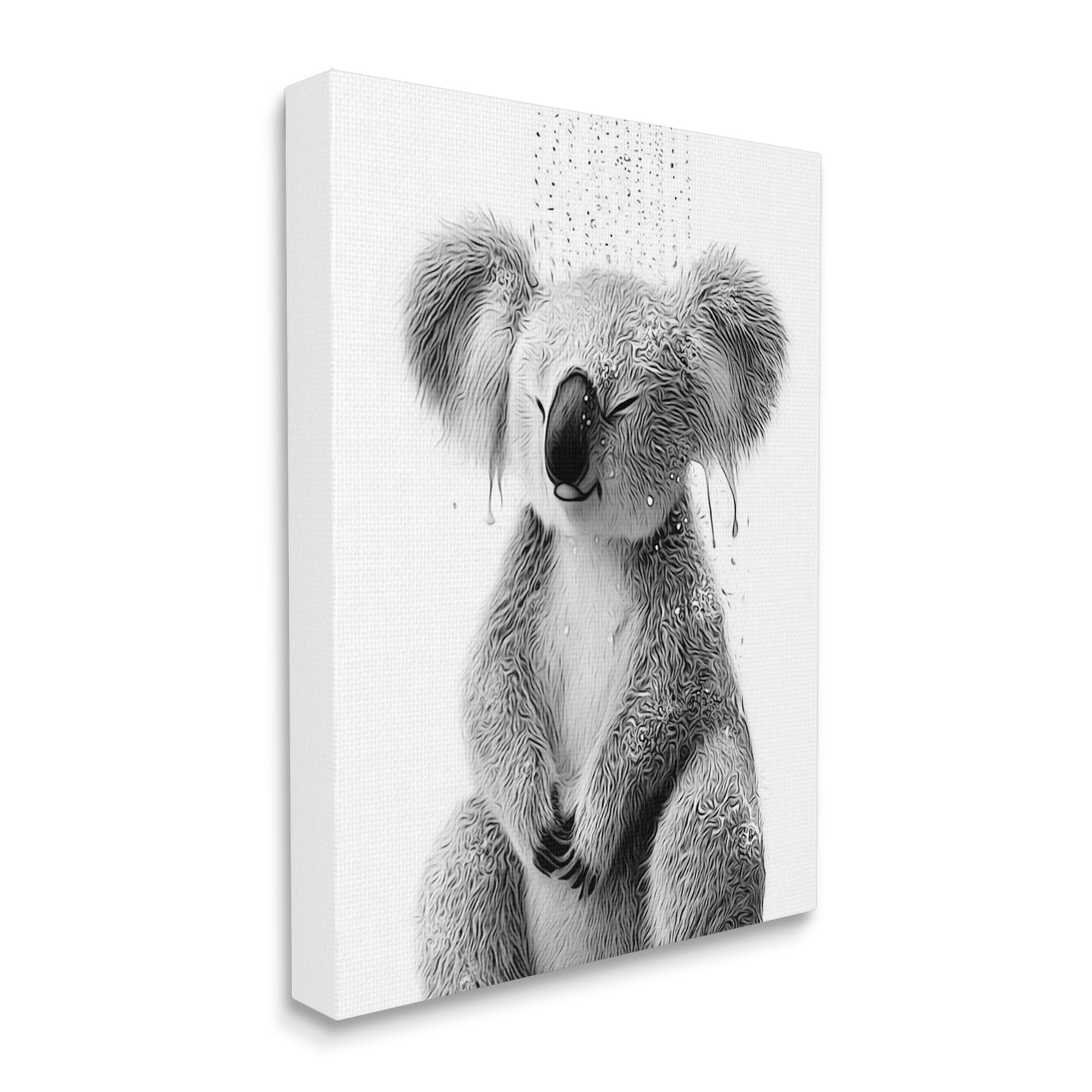 Stupell Industries Koala Bathroom Splash Animals & Insects Painting Gallery Wrapped Canvas Art Print Wall Art, 30 x 40