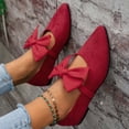 thumbnail image 6 of Hinvhai Pointed Toe Ballet Flats for Women Slip on Comfortable Flats with Bow Dressy Casual Work Shoes Red 9.5(43), 6 of 8
