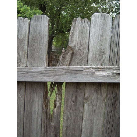 Canvas Print Wood Natural Fence Rough Board Pattern Broken Stretched Canvas 10 x