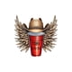 thumbnail image 2 of Camisetas con gráficos clásico para mujeres y adolescentes y niñas, playera de verano con estampado estéticoWomen's Casual Chic T-Shirt with Unique Winged Cowboy Hat & Coffee Cup Print - Comfy Polye, 2 of 6