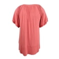 thumbnail image 2 of Style & Co Plus Size Flutter Sleeve Swing Hem Top Pink 0X, 2 of 2