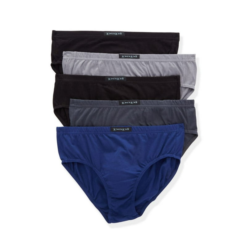 PAPI MEN UNDERWEAR PACK X5 - SOLID 952 BLUE - SMALL - LOW RISE