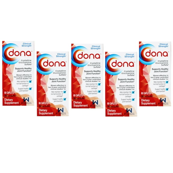 Dona Crystalline Glucosamine Sulfate 750 Mg, 60 Count - Pack of 5