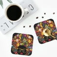 thumbnail image 5 of Disketp African Women Funny Coasters,6 Pcs Leather Coasters With Holder, Perfect Housewarming Hostess Gifts,Protect Furniture From Water Marks Scratch And Damage, 5 of 9