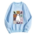 thumbnail image 5 of Halloween Sweatshirt for Women Hoodless Sweatshirt Oversized Crewneck Pullover Top for Women Long Sleeve Sweatshirt Casual Wear Comfortable Soft Light Blue M, 5 of 5