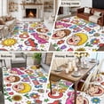 thumbnail image 5 of Children's Day Area Rugs 5'x8', Washable Small Throw Rugs for Classroom Bedroom, Cartoon Cute Watercolor Truck Flower Indoor Outdoor Rug Non-Slip Low Pile Carpet Runner Reversible Floor Mats, 5 of 8