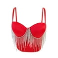 thumbnail image 2 of YWDJ Lounge Bras for Women Comfort Sleep Bras Wirefree Comfy Bras Spaghetti Straps Full Coverage Push up Wrap Lounge Bras Padded Comfy Bras Solid Comfortable Bras Red M, 2 of 6