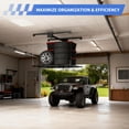 thumbnail image 4 of GloryStar Overhead Garage Lifting Rack, 4x4 ft Carbon Steel Ceiling Storage with Manual Crank and 350 lb Capacity, 4 of 7