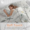 thumbnail image 4 of 3 Piece Vintage Botanical Duvet Cover Set Full Size, Microfiber Comforter/Quilt Cover with Corner Ties and 2 Pillowcases, Birds Branch Watercolor Leaf All Season Soft Bedding with Zipper Closure, 4 of 8