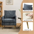 thumbnail image 5 of 14 Karat Home Upholstered Accent Armchair Set of 2 Removable Back Cushion Living Room Adult Navy, 5 of 7