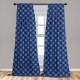 thumbnail image 5 of Ambesonne Abstract Curtains, Hand-Drawn Petal-Like Art, Pair of 28"x95", Soft Blue Night Blue, 5 of 5