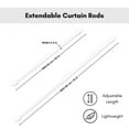 thumbnail image 3 of Evideco Adjustable Telescopic Curtain Rods, 20-31 Inch, White, Without Drilling Holes, Adhesive Installation, Set of 2, 3 of 5